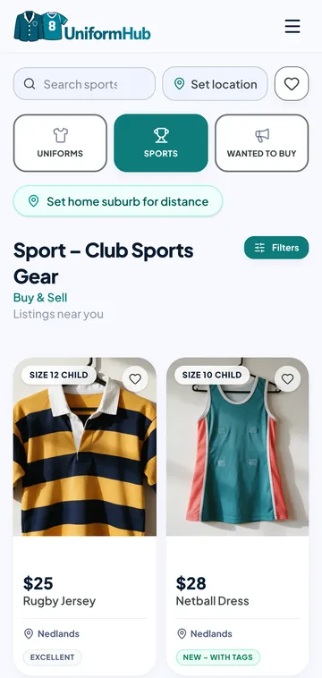 The Sports tab